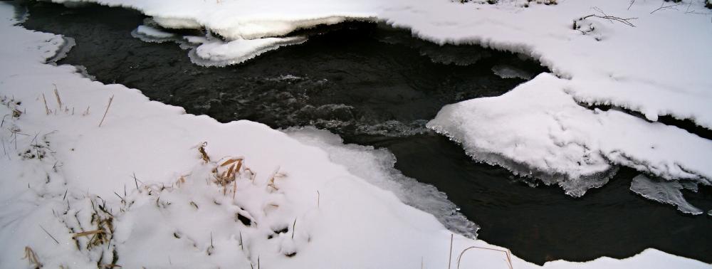 Zimní řeka Bystřice 