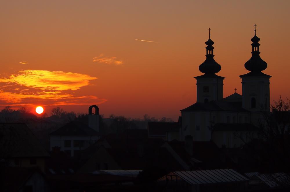 Západ slunce nad Bystřicí