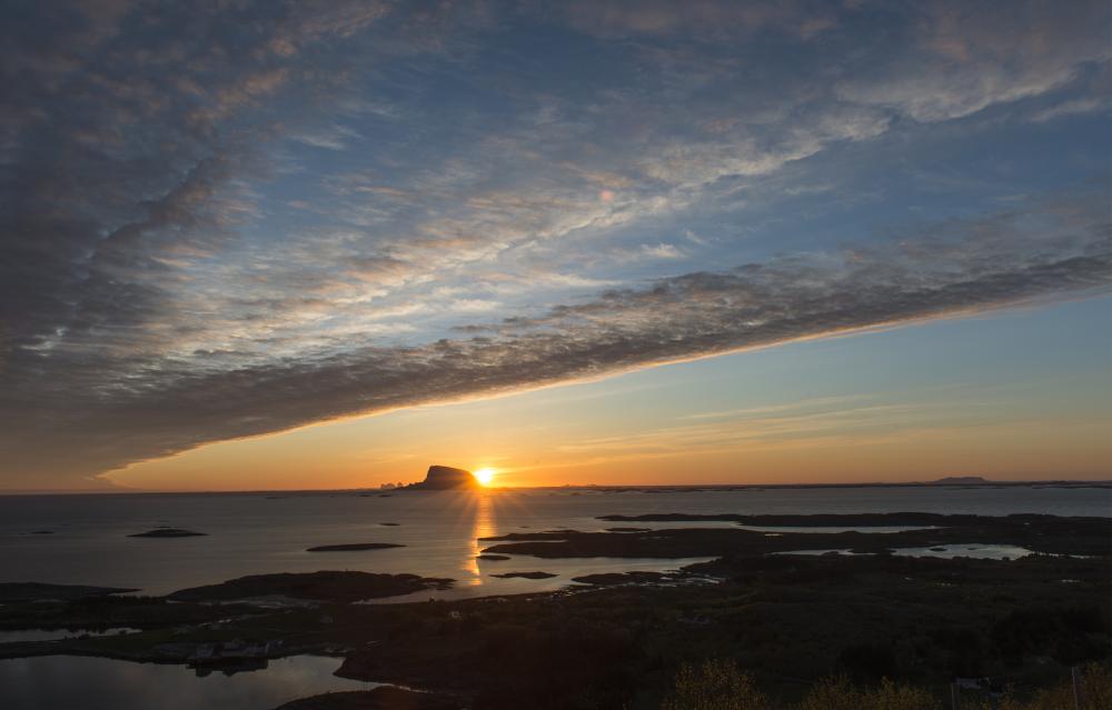 Sunset behind Lovund